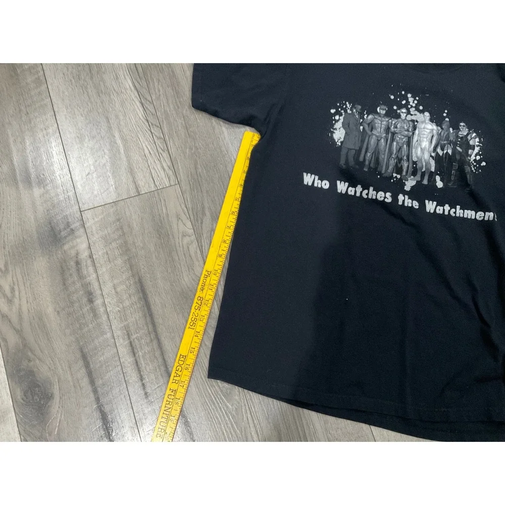 Who Watches the Watchmen Graphic T-Shirt Black DC Comics Movie Men Large